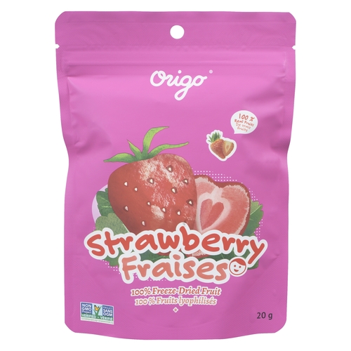 Origo - 100% Freeze Dried Fruit - Strawberry 20g, 1 Each