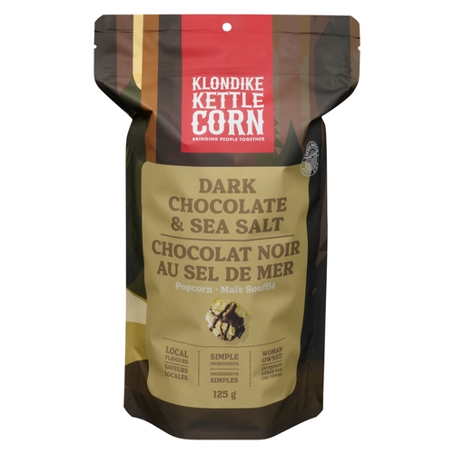 Klondike Kettle Corn Popcorn - Dark Chocolate & Sea Salt 125g, 1 Each