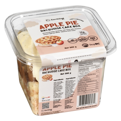 Earthling Foods - Dacquoise Cake Box - Apple Pie 200g