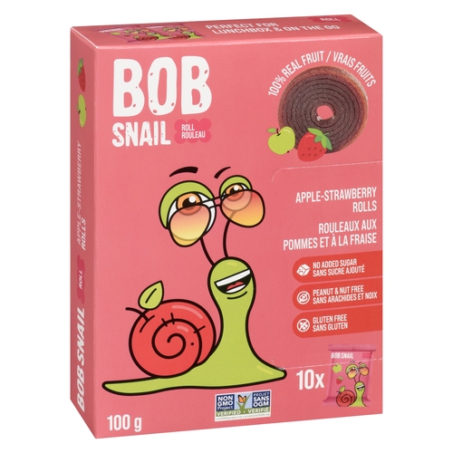 Bob Snail - Apple-Strawberry Rolls 10/10g, 1 Each