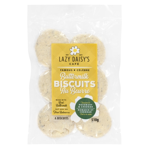 Lazy Daisy's Café Buttermilk Biscuits - Rosemary & Cheddar 6's 510g, 1 Each