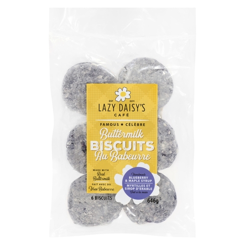 Lazy Daisy's Café Buttermilk Biscuits - Blueberry & Maple Syrup 6's 646g, 1 Each