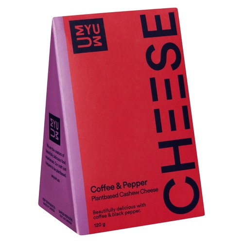 UMYUM Plant-based Cashew Cheese - Coffee & Pepper 120g, 1 Each