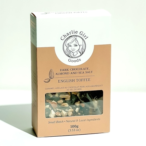 Charlie Girl Goods - English Toffee - Dark Chocolate Almond & SeaSalt 100g, 1 Each