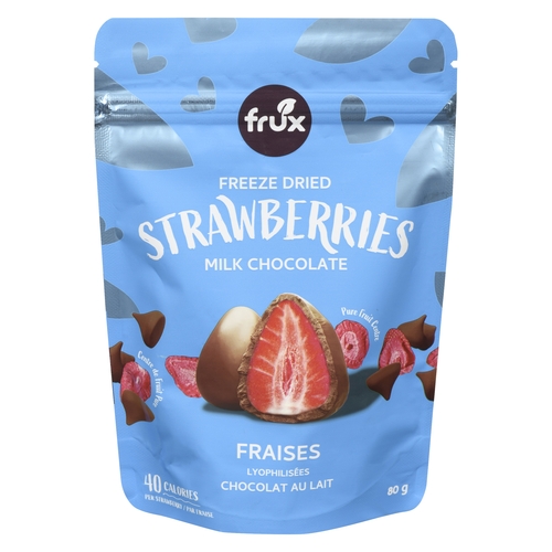 Frux Freeze Dried Strawberries - Milk Chocolate 80g, 1 Each