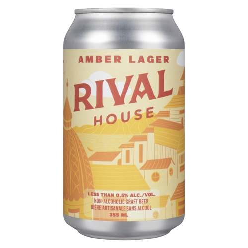 Rival House - Non-Alcoholic Craft Beer - Amber Lager 4/355ml, 1 Each