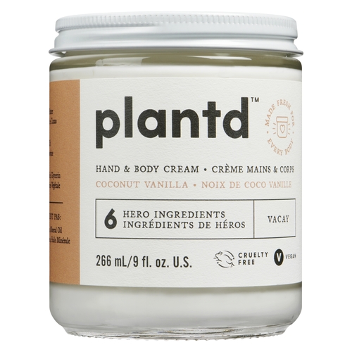 Plantd Skincare Hand & Body Cream - Coconut Vanilla Vacay 266ml, 1 Each