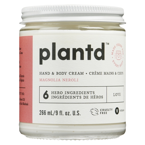 Plantd Skincare Hand & Body Cream - Magnolia Neroli Love 266ml, 1 Each