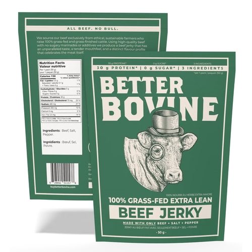 Better Bovine - 100% Grass-Fed Beef Jerky - Extra Lean 50g, 1 Each