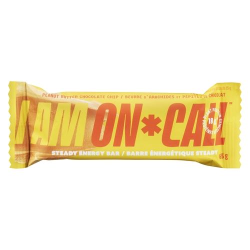 On-Call Steady Energy Bar Peanut Butter - Chocolate Chip 65g, 1 Each
