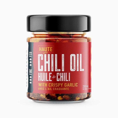 Haute Foods - Chili Oil with Crispy Garlic - Hot Fire 210ml, 1 Each