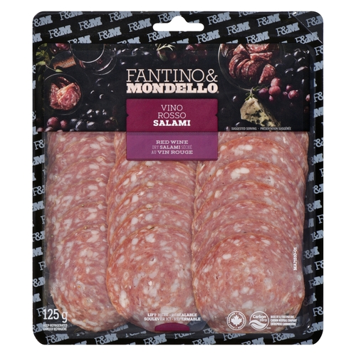 Fantino & Mondello - Vino Rosso Salami - Red Wine Dry Salami 125g, 1 Each