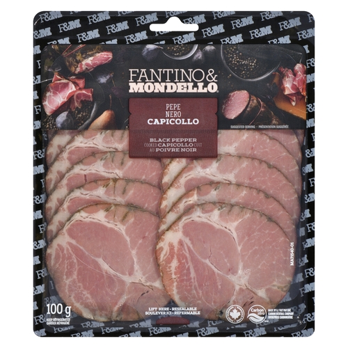 Fantino & Mondello - Pepe Nero Capicollo - Black Pepper Cooked Capicollo 100g, 1 Each