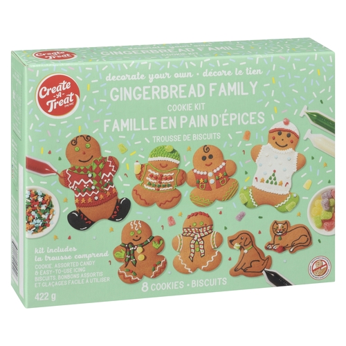 Create-A-Treat - Gingerbread Family Cookie Kit - 8 Cookies 422g, 1 Each
