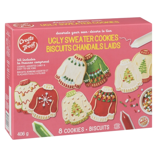 Create-A-Treat - Ugly Sweater Cookies Kit - 8 Cookies 406g, 1 Each