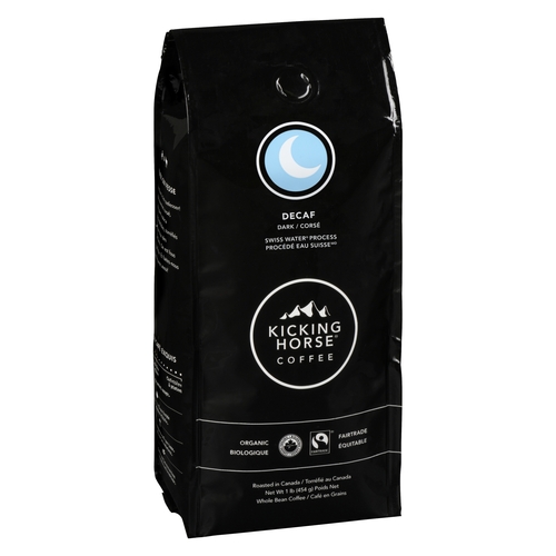 Kicking Horse Coffee - Organic Whole Bean Coffee - Decaffeinated 454g, 1 Each