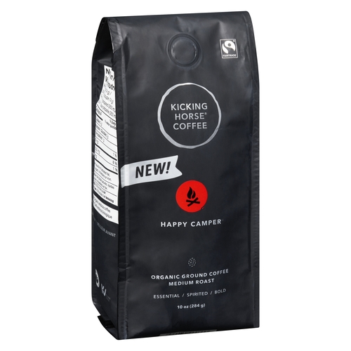 Kicking Horse Coffee - Organic Ground Coffee - Happy Camper - Medium Roast 284g, 1 Each