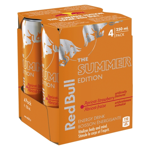 Red Bull - Energy Drink - Summer Edition - Apricot-Strawberry 4/250ml, 1 Each