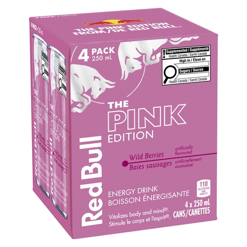 Red Bull Energy Drink - Pink Edition - Wild Berries 4/250ml, 1 Each