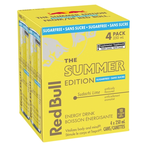 Red Bull Energy Drink - The Summer Edition - Sudachi Lime - Sugar Free 4/250ml, 1 Each