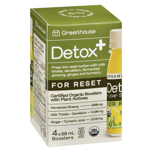 Greenhouse - Organic Boosters - Detox+ 4/60ml, 1 Each