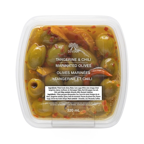 Divina - Marinated Olives - Tangerine & Chili 320ml, 1 Each