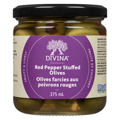 Divina - Olives - Red Pepper Stuffed 375ml, 1 Each