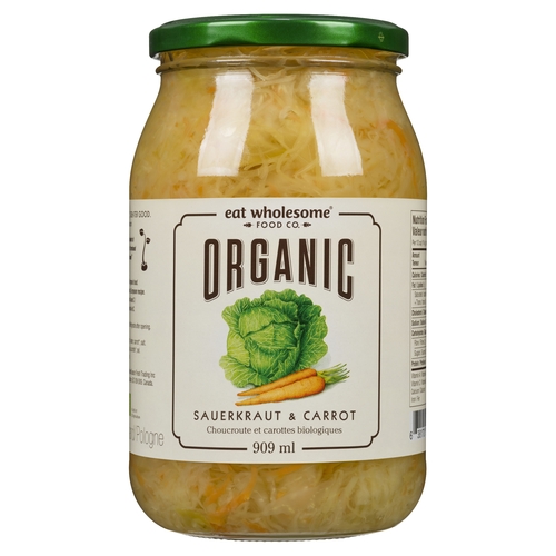 Eat Wholesome Food Co. - Organic Sauerkraut & Carrot 909ml, 1 Each