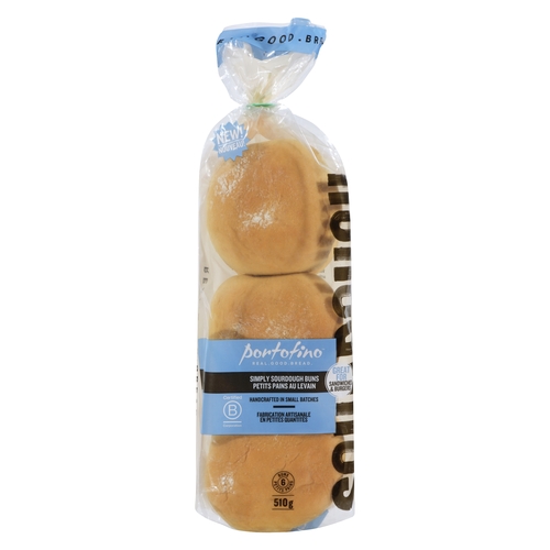 Portofino Bakery - Simply Sourdough Buns 6's 480g, 1 Each