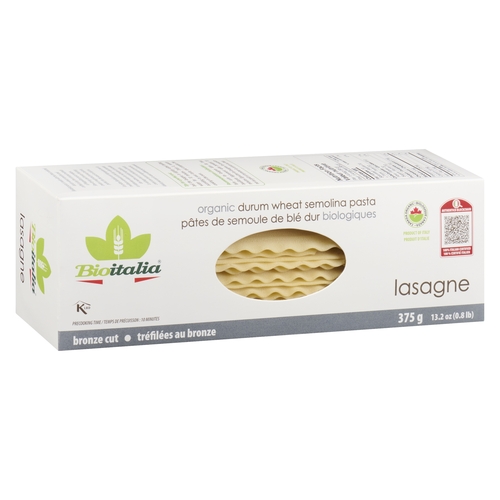 Bioitalia - Organic Durum Wheat Semolina Pasta - Lasagne 375g, 1 Each