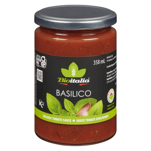 Bioitalia - Organic Tomato Sauce - Basil 358ml, 1 Each