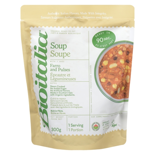 Bioitalia - Organic Soup with Farro and Pulses 300g, 1 Each