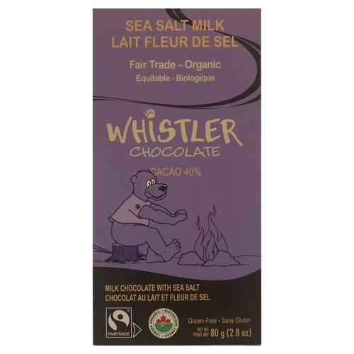 Whistler - Organic Milk Chocolate with Sea Salt • Cacao 40% 80g, 1 Each