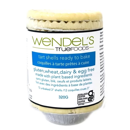 Wendel's True Foods - Unbaked Tart Shells 3" 12's - Gluten Free 320g