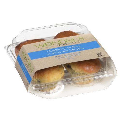 Wendel's True Foods - Blueberry Muffins - Gluten & Wheat Free - 4 Pack 380g