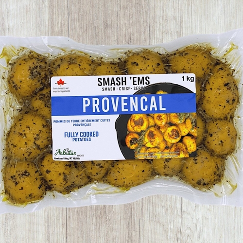 Arbutus Farms Kitchen - Smash ’ems Provencal Potatoes 1kg, 1 Each