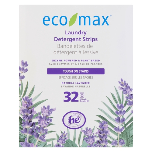 Eco Max Laundry Detergent Strips - Natural Lavender 32s, 1 Each