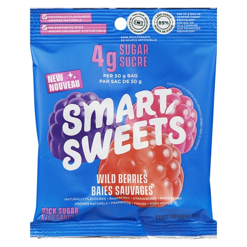 SmartSweets - Gummy Candy - Wild Berries 50g, 1 Each