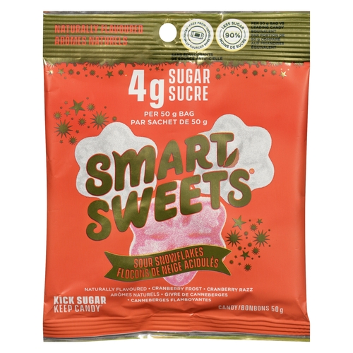 SmartSweets - Gummy Candy - Sour Snowflakes 50g, 1 Each