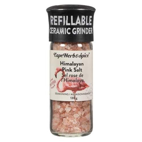 Cape Herb & Spice - Seasoning - Himalayan Pink Salt - Refillable Ceramic Grinder 130g, 1 Each