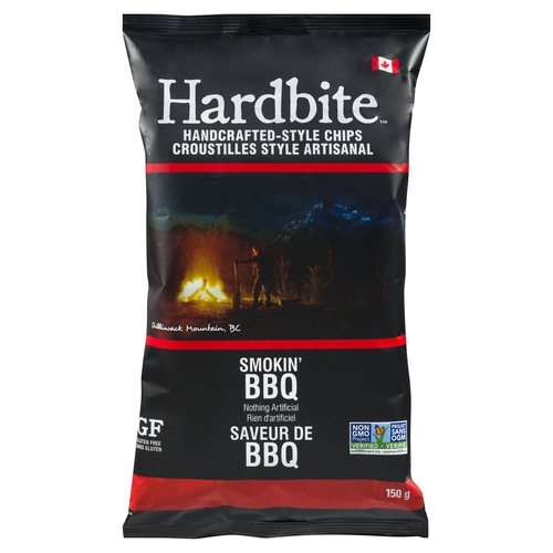 Hardbite - Handcrafted-Style Potato Chips - Smokin' BBQ 150g, 1 Each