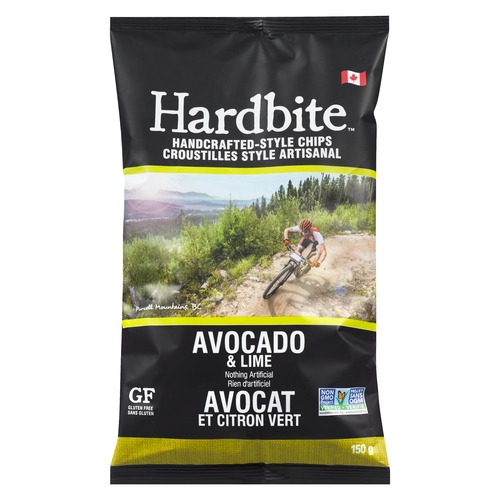 Hardbite - Handcrafted-Style Potato Chips - Avocado & Lime 150g, 1 Each