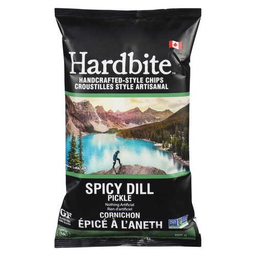 Hardbite - Handcrafted-Style Potato Chips - Spicy Dill Pickle 150g, 1 Each