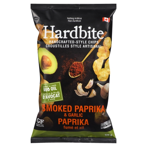 Hardbite - Handcrafted-Style Potato Chips - Smoked Paprika & Garlic 128g 150g, 1 Each