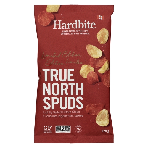 Hardbite - Handcrafted-Style Potato Chips - True North Spuds 128g, 1 Each