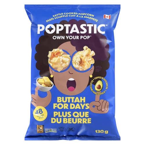 Poptastic - Kettle Cooked Popcorn - Buttah for Days 130g
