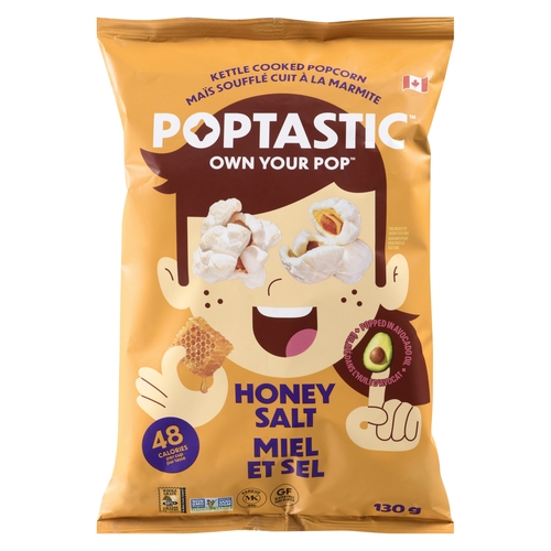 Poptastic - Kettle Cooked Popcorn - Honey Salt 130g, 1 Each