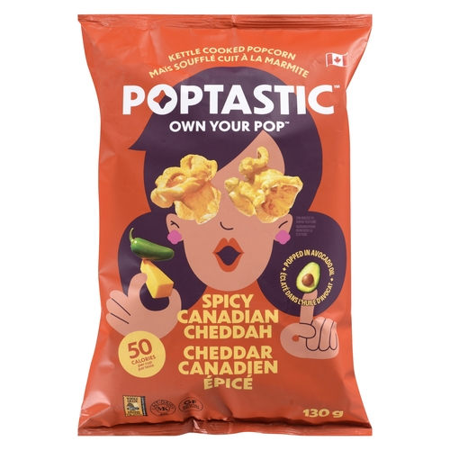 Poptastic - Kettle Cooked Popcorn - Spicy Canadian Cheddah 130g