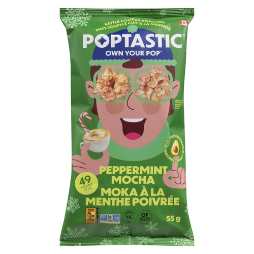 Poptastic Kettle Cooked Popcorn - Peppermint Mocha 55g, 1 Each
