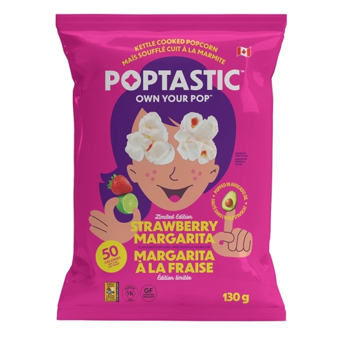 Poptastic - Kettle Cooked Popcorn - Strawberry Margarita 130g